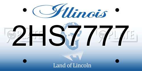 2HS7777 Illinois License Plate