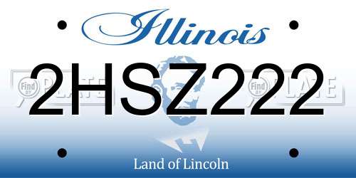 2HSZ222 Illinois License Plate