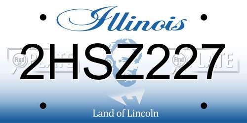 2HSZ227 Illinois License Plate