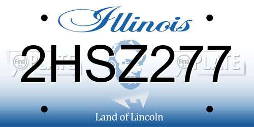 2HSZ277 Illinois License Plate