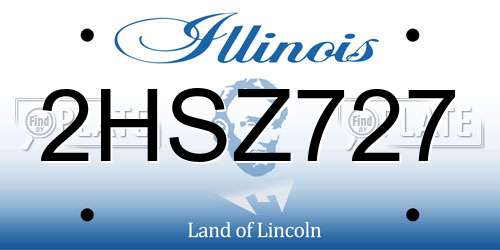 2HSZ727 Illinois License Plate
