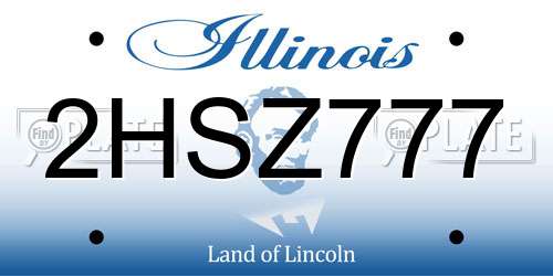2HSZ777 Illinois License Plate