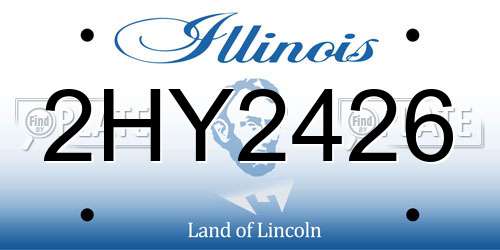 2HY2426 Illinois License Plate