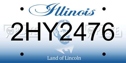 2HY2476 Illinois License Plate