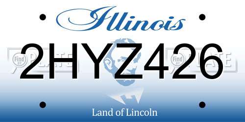 2HYZ426 Illinois License Plate