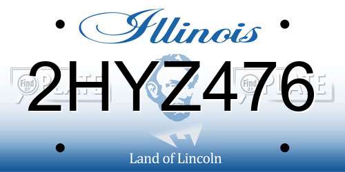 2HYZ476 Illinois License Plate