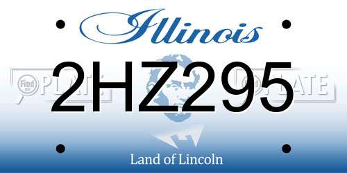 2HZ295 Illinois License Plate
