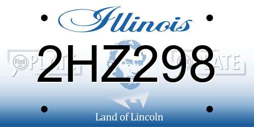 2HZ298 Illinois License Plate