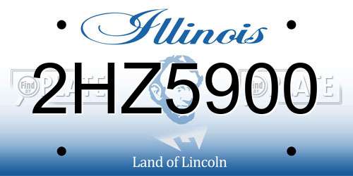 2HZ5900 Illinois License Plate