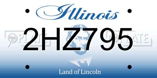 2HZ795 Illinois License Plate