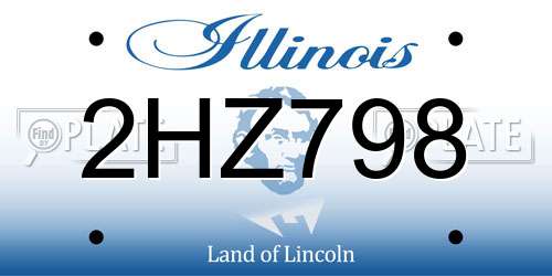 2HZ798 Illinois License Plate