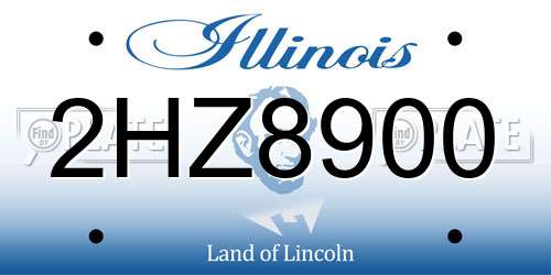 2HZ8900 Illinois License Plate