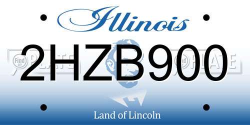 2HZB900 Illinois License Plate