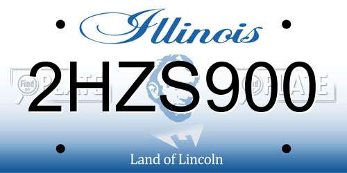 2HZS900 Illinois License Plate