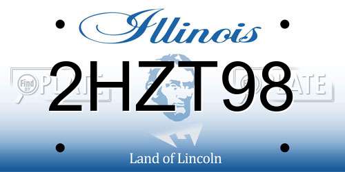 2HZT98 Illinois License Plate