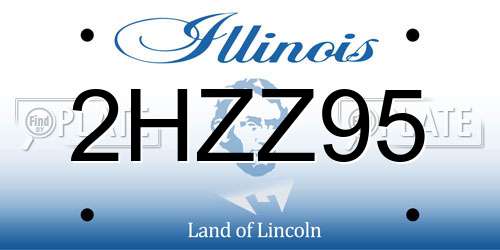 2HZZ95 Illinois License Plate