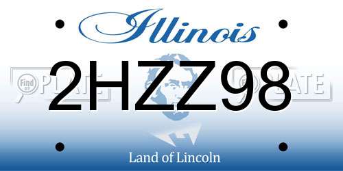2HZZ98 Illinois License Plate