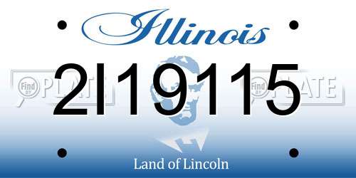 2I19115 Illinois License Plate