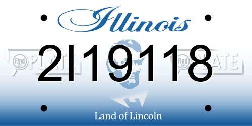 2I19118 Illinois License Plate