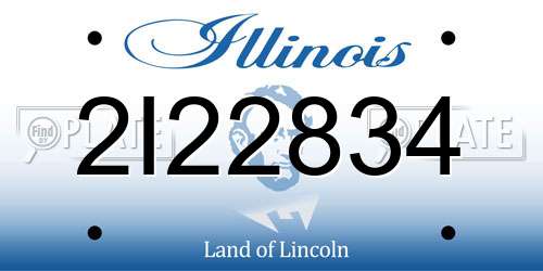 2I22834 Illinois License Plate