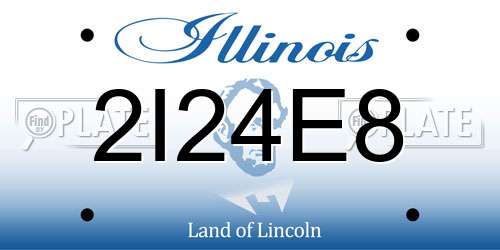 2I24E8 Illinois License Plate