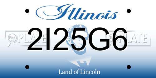 2I25G6 Illinois License Plate