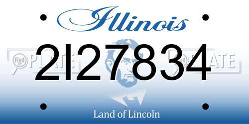 2I27834 Illinois License Plate