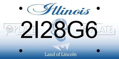 2I28G6 Illinois License Plate
