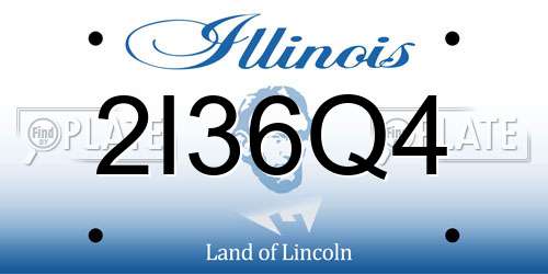 2I36Q4 Illinois License Plate