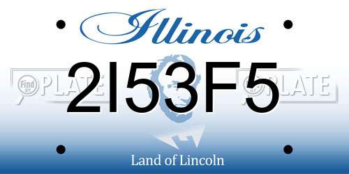 2I53F5 Illinois License Plate