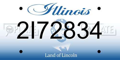 2I72834 Illinois License Plate