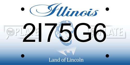 2I75G6 Illinois License Plate