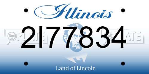 2I77834 Illinois License Plate