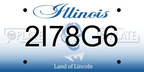 2I78G6 Illinois License Plate