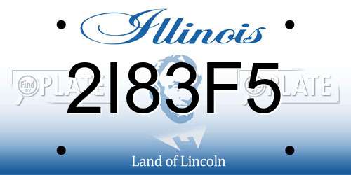2I83F5 Illinois License Plate