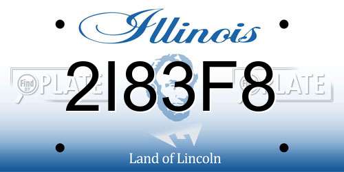 2I83F8 Illinois License Plate
