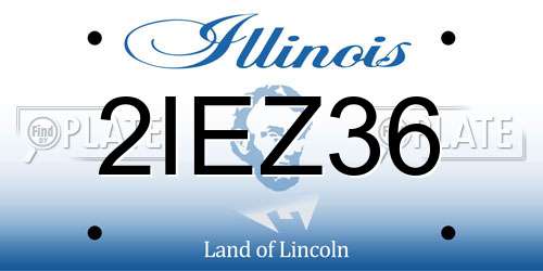 2IEZ36 Illinois License Plate