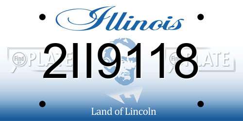 2II9118 Illinois License Plate