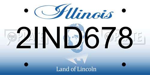 2IND678 Illinois License Plate