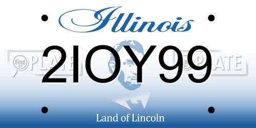 2IOY99 Illinois License Plate