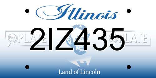 2IZ435 Illinois License Plate