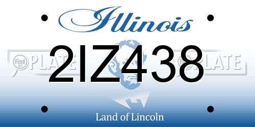 2IZ438 Illinois License Plate