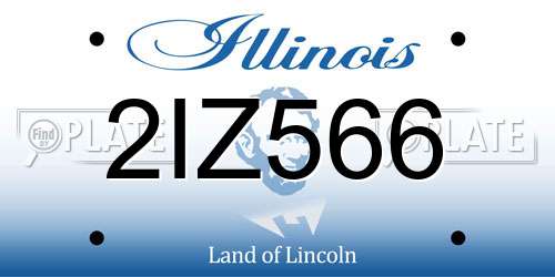 2IZ566 Illinois License Plate