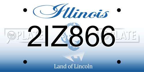2IZ866 Illinois License Plate