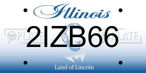 2IZB66 Illinois License Plate