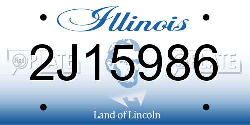2J15986 Illinois License Plate