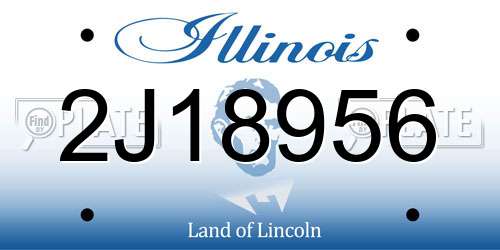 2J18956 Illinois License Plate