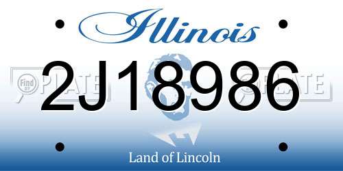 2J18986 Illinois License Plate
