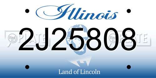 2J25808 Illinois License Plate