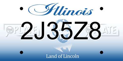 2J35Z8 Illinois License Plate